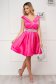 Pink dress from satin cloche occasional on the shoulders short cut 4 - StarShinerS.com