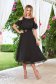 - StarShinerS black dress midi cloche from veil fabric with glitter details 1 - StarShinerS.com