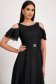 Black veil midi dress in a-line with glitter applications - StarShinerS 6 - StarShinerS.com
