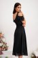 Black veil midi dress in a-line with glitter applications - StarShinerS 2 - StarShinerS.com