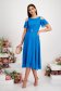 Rochie din voal turcoaz midi in clos cu aplicatii cu sclipici - StarShinerS 5 - StarShinerS.ro