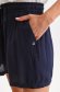 Dark blue shorts high waisted loose fit thin fabric 4 - StarShinerS.com