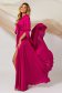 Fuchsia dress from veil fabric cloche with elastic waist wrap around 2 - StarShinerS.com