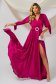 Fuchsia dress from veil fabric cloche with elastic waist wrap around 1 - StarShinerS.com