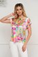 StarShinerS women`s blouse from satin asymmetrical loose fit with floral print 1 - StarShinerS.com