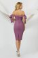 Purple dress thin fabric pencil with bow accessories 3 - StarShinerS.com
