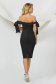 Black dress thin fabric pencil with bow accessories 3 - StarShinerS.com