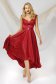 Red dress from satin with glitter details cloche asymmetrical 3 - StarShinerS.com