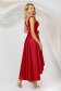 Red dress from satin with glitter details cloche asymmetrical 4 - StarShinerS.com