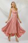 Lightpink dress from satin with glitter details cloche asymmetrical 1 - StarShinerS.com