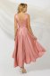 Lightpink dress from satin with glitter details cloche asymmetrical 3 - StarShinerS.com
