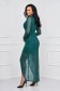 Darkgreen dress long pencil with sequins wrap over front - StarShinerS 2 - StarShinerS.com