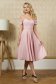 Lightpink dress cloche naked shoulders with pearls taffeta 1 - StarShinerS.com