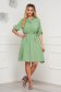 Lightgreen dress georgette short cut cloche with elastic waist accessorized with tied waistband 3 - StarShinerS.com