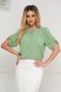 Lightgreen women`s blouse loose fit from veil fabric wrinkled texture 1 - StarShinerS.com