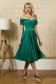 Green dress cloche naked shoulders with pearls taffeta 1 - StarShinerS.com
