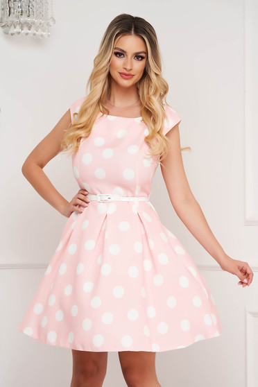Polka dot dresses, Dress cloche elastic cloth short cut with floral print - StarShinerS.com