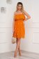 Orange dress laced cotton short cut a-line 3 - StarShinerS.com