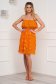 Orange dress laced cotton short cut a-line 6 - StarShinerS.com