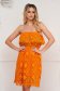 Orange dress laced cotton short cut a-line 4 - StarShinerS.com