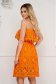 Orange dress laced cotton short cut a-line 5 - StarShinerS.com