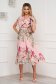 Rochie plisata din voal midi in clos cu elastic in talie si accesoriu tip curea - SunShine 3 - StarShinerS.ro