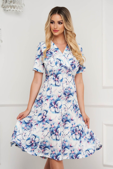Dress lycra midi cloche wrap over front