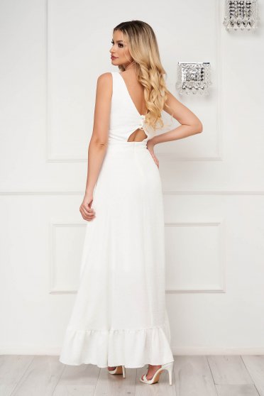- StarShinerS ivory dress from veil fabric plumeti midi cloche asymmetrical