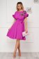 Dress - StarShinerS purple midi cloche with elastic waist thin fabric 4 - StarShinerS.com