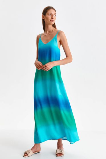 Blue dress midi loose fit thin fabric