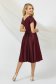 Rochie din tafta visinie midi in clos cu decolteu petrecut - PrettyGirl 2 - StarShinerS.ro