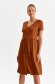 Rochie tip camasa din material subtire maro midi in clos - Top Secret 5 - StarShinerS.ro