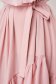 - StarShinerS lightpink dress midi asymmetrical from veil fabric loose fit frilly trim around cleavage line 4 - StarShinerS.com