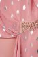 Rochie din stofa elastica si suprapunere cu voal roz prafuit midi cu un croi drept 5 - StarShinerS.ro