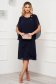 Darkblue dress from veil fabric midi loose fit accessorized with breastpin 4 - StarShinerS.com