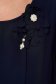 Rochie din voal albastru-inchis midi cu croi larg accesorizata cu brosa 5 - StarShinerS.ro