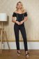 Black trousers elastic cloth conical medium waist with pearls 1 - StarShinerS.com