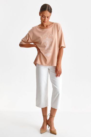 Peach t-shirt cotton loose fit abstract