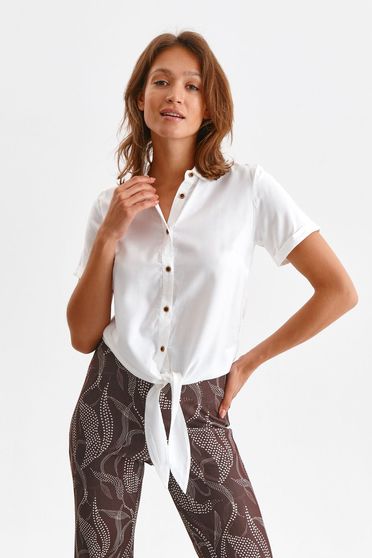 Shirts, White women`s shirt thin fabric loose fit - StarShinerS.com