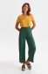 Green trousers thin fabric flared high waisted accessorized with belt 2 - StarShinerS.com