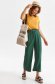 Green trousers thin fabric flared high waisted accessorized with belt 4 - StarShinerS.com
