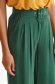 Green trousers thin fabric flared high waisted accessorized with belt 5 - StarShinerS.com