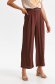 Brown trousers thin fabric flared high waisted accessorized with belt 1 - StarShinerS.com