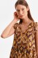 Brown dress short cut loose fit thin fabric abstract 4 - StarShinerS.com