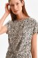 Cream women`s blouse thin fabric loose fit animal print 5 - StarShinerS.com