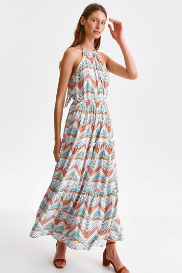 Maxi dresses, Dress thin fabric cloche with elastic waist abstract - StarShinerS.com