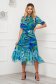 - StarShinerS dress from veil fabric midi cloche with elastic waist with floral print 1 - StarShinerS.com