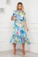 - StarShinerS dress from veil fabric midi cloche with elastic waist with floral print 4 - StarShinerS.com