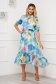 - StarShinerS dress from veil fabric midi cloche with elastic waist with floral print 1 - StarShinerS.com