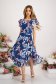 Rochie din georgette midi in clos asimetrica cu volanase - StarShinerS 3 - StarShinerS.ro